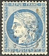 YT 37 Etoile 3 De Paris 1870-71 Siège De Paris CERES 20c Bleu (côte 40 €) France – Tpou - 1870 Siège De Paris