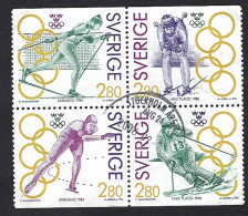 Svezia, Sweden, Suede 1992; Winter Olympic Medals, Medaglie Olimpiche, In Quartina. Used. - Sonstige & Ohne Zuordnung