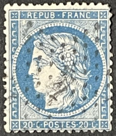 YT 37 Etoile 4 De Paris 1870-71 Siège De Paris CERES 20c Bleu (côte 30 €) France – Tpou - 1870 Beleg Van Parijs