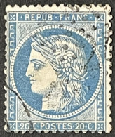 YT 37 Etoile 24 De Paris 1870-71 Siège De Paris CERES 20c Bleu (côte 30 €) France – Tpou - 1870 Beleg Van Parijs