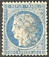 YT 37 LGC 1882 Joncy Saône-et-Loire (70) Indice 5 1870-71 Siège De Paris CERES 20c Bleu France – Tpou - 1870 Belagerung Von Paris