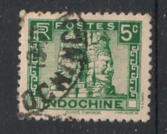 INDOCHINE - 1941 - N°YT. 214 - Angkor 5c Vert - Oblitéré / Used - Gebruikt