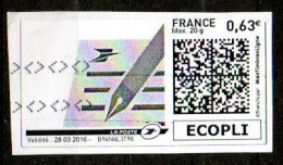 TF3684 : France Oblitéré Montimbrenligne 0,63  Ecopli Enveloppe Stylo - Afdrukbare Postzegels (Montimbrenligne)