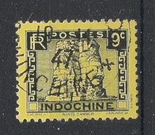 INDOCHINE - 1941 - N°YT. 215 - Angkor 9c Noir Sur Jaune - Oblitéré / Used - Used Stamps