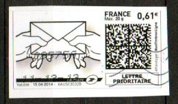 TF3685 : France Oblitéré Montimbrenligne 0,61  Lettre Prioritaire Enveloppe Entre 2 Mains - Timbres à Imprimer (Montimbrenligne)