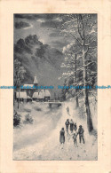 R161357 Old Postcard. Winter Scene By Night - Monde