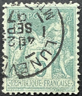 YT 75 Luneville Meurthe Indice 2 24.07.1897 SAGE (II) 5c Vert France – Face - 1876-1898 Sage (Type II)