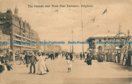 R161372 The Parade And West Pier Entrance. Brighton. Pelham. 1914 - Monde