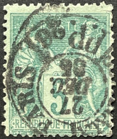 YT 75 Paris PP26 (Gare Du Nord De 1876 à 1900) Journaux Imprimés 27.12.1885 SAGE (II) 5c Vert France – Face - 1876-1898 Sage (Type II)