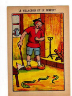 Pub Gaufrettes Rivoire & Jeantet Tarare Le Villageois Et Le Serpent,,  Fable Au Dos, Illustrateur,  N°66 - Andere & Zonder Classificatie