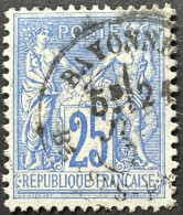 YT 78 Bayonne Basses-Pyrénées SAGE (type II) 25c Outremer France – Kdomi - 1876-1898 Sage (Type II)