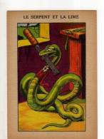 Pub Gaufrettes Rivoire & Jeantet Tarare Le Serpent Et La Lime,  Fable Au Dos, Illustrateur,  N°40 - Other & Unclassified