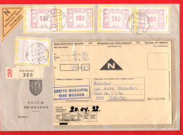 VBC-02Lot Grande Enveloppe Recommandé Avec Remboursement Port Fr. 8.50 Greffe Municipal Moudon Pour Vallorbe. - Covers & Documents