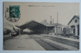 Cpa Redon Intérieur De La Gare - Train Arrivant - MAY07 - Redon