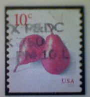 United States, Scott #5039, Used(o), 2016 Coil, Pears, 10¢, Red - Oblitérés