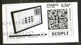 TF3693 : France Oblitéré Montimbrenligne 0,54  Ecopli Enveloppe Timbré - Timbres à Imprimer (Montimbrenligne)