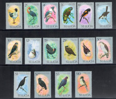 1976 ST. Lucia - Uccelli Diversi - Serie Di 16 Valori - Yvert Tellier N . 386-401 - MNH** - Autres & Non Classés