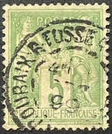 YT 106 Roubaix Rue Fosse-aux-Chênes (Nord) Déc 1899 SAGE 1898-1900 (II) 5c Vert Jaune – Face - 1876-1898 Sage (Type II)