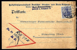 COURRIER DE BERLIN - 1921 - POUR STRASBOURG - STRASSENBAHN - GESELSCHAFT - Covers & Documents