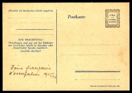 Privat Postkarte 6 Rpf, Gebuhr Bezahlt, Harder-Druckerei Freiburg - Andere & Zonder Classificatie