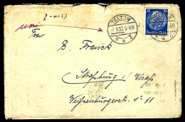 DEUTSCHES REICH - TELTOW - 1937 - POUR STRASBOURG -  - Lettres & Documents