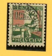 VBC-04 Timbre Helvetia 1927 Cachet Ambulant Lausanne-Moudon XII.27 - Oblitérés