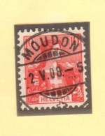 VBC-05 Timbre Helvetia Cachet Moudon 2 V 1908 - Used Stamps