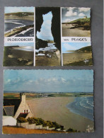 CP 29 Fnistère  PLOMODIERN  LOT 2 CARTES  - Les Plages De LESTREVET Kervigen Pors Ar Vag - La Lieue De Grève Pentrez Et - Plomodiern