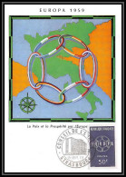 1418/ Carte Maximum (card) France N°1219 Europa 1959 Fdc Premier Jour Strasbourg Edition Bougogne A2 - 1950-1959