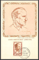 1382/ Carte Maximum (card) France N°1201 Héros De La Résistance Louis-Manin Bret Fdc Premier Jour Fond Orange 1959 - 1950-1959