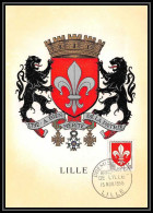 1326/ Carte Maximum (card) France N°1186 Armoiries De Villes. Lille Fdc Premier Jour Edition Parison 1959 - 1950-1959