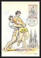 1256/ Carte Maximum (card) France N°1164 Jeux Traditionnels. Lutte Bretonne Fdc Premier Jour Edition Bd A1 - 1950-1959
