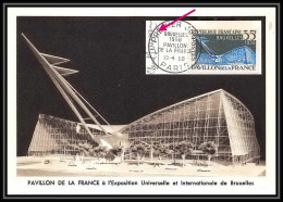 1251/ Carte Maximum (card) France N°1156 Exposition De Bruxelles Belgique Fdc Premier Jour 1958 Maquette Alfonsi Signé - 1950-1959