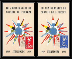 1304/ Carte Maximum (card) France N°1173/1174 Europa 1958 10 ème Anniversaire Du Conseil Strasbourg Fdc Premier Jour  - 1950-1959