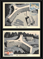 1319/ Carte Maximum (card) France N°1177/1178 Palais UNESCO Paris Fdc Premier Jour Edition Bourgogne 1959 - 1950-1959