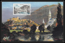 1225/ Carte Maximum (card) France N°1150 Série Touristique. Lourdes Edition Doucet Basilique - 1950-1959