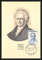 1204/ Carte Maximum (card) France N°1138 Johann Wolfgang Von Goethe Fdc Premier Jour Edition Parison C1 - 1950-1959