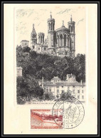 1149/ Carte Maximum (card) France N°1124 Bimillénaire De Lyon Fourvière Superbe Gravure Noire De L'eglise Edition LR - 1950-1959