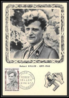 1073/ Carte Maximum (card) France N°1102 Héros De La Résistance. Robert Keller édition Parison Fdc 1957 - 1950-1959