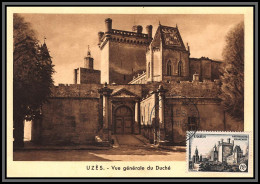 1069/ Carte Maximum (card) France N°1099 Chateau D'Uzès Castle Fdc (premier Jour) 1957 Edition Bourgogne - 1950-1959