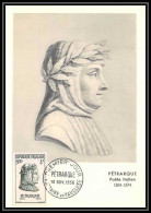 1017/ Carte Maximum (card) France N°1082 Pétrarque Petrarca Poète Italien Poet Italy Fdc 1956 Edition Parison - 1950-1959