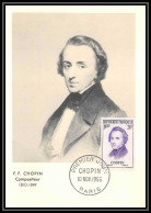 1020/ Carte Maximum (card) France N°1086 Frédéric Chopin Musicien Polonais Musique 1956 Fdc Premier Jour édition Parison - 1950-1959