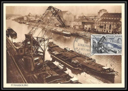 1003/ Carte Maximum (card) France N°1080 Port De Strasbourg 1956 Fdc Premier Jour C1 Edition Fdc Cote 30 - 1950-1959