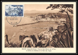 0902/ Carte Maximum (card) France N°1038 Le Port De Nice Fdc Premier Jour 15/10/1955 Edition Bourgogne - 1950-1959