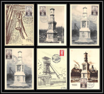 0950/ Carte Maximum France Lot 6 Cartes Differentes Dont Signé N°1065 Monument Aux Victimes 1956 Montceau-les-Mines - Briefe U. Dokumente