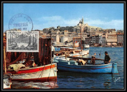 0899/ Carte Maximum (card) France N°1037 Marseille Le Vieux Port Notre Dame De La Garde 1955 Fdc Premier Jour  - 1950-1959