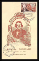 0863/ Carte Maximum (card) France N°1013 Barthélémy Thimonnier. Machine à Coudre 5/3/1955 Fdc Premier Jour L'arbresle - 1950-1959