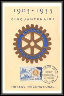0858/ Carte Maximum (card) France N°1009 Rotary International 23/2/1955 Fdc (premier Jour) A1 - Brieven En Documenten