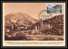 0810/ Carte Maximum (card) France N°976 Lourdes Fdc (premier Jour) 12/6/1954 Bourgogne Ed - 1950-1959
