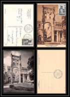 0825/ Carte Maximum (card) France N°985 Abbaye De Jumièges Eglise Church Lot De 2 Cartes Fdc Premier Jour  - 1950-1959